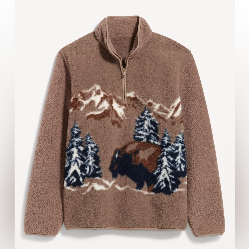 Old Navy Viral Tik Tok Bison Quarter Zip Fleece in hard to find size XS